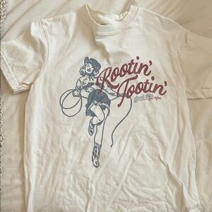 Rootin' Tootin' Graphic Tee - Cream with Red & Blue Print